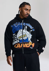 Sudadera con cremallera relajada unisex Campeones 2026 - Negro