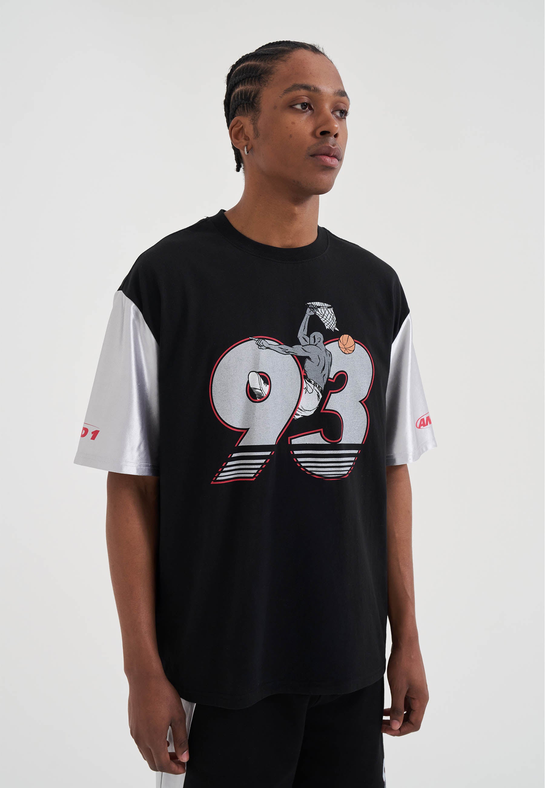 Mens Jersey Style Colourblock T-Shirt - Black – And1