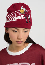 Czapka beanie unisex z logo zawodnika – bordowa