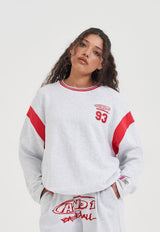 Sweat-shirt à manches longues et empiècements Core 93 pour femme - Frost Marl
