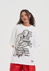 Core Comedian Graphic T-Shirt für Damen – Weiß