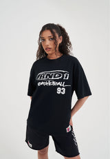 Damen Core Graffiti Logo T-Shirt - Schwarz