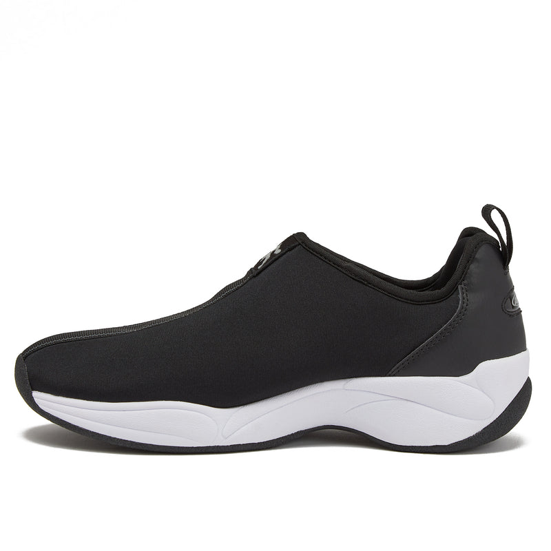 and1 too chillin mens and womens slip on black basketball shoe left facing