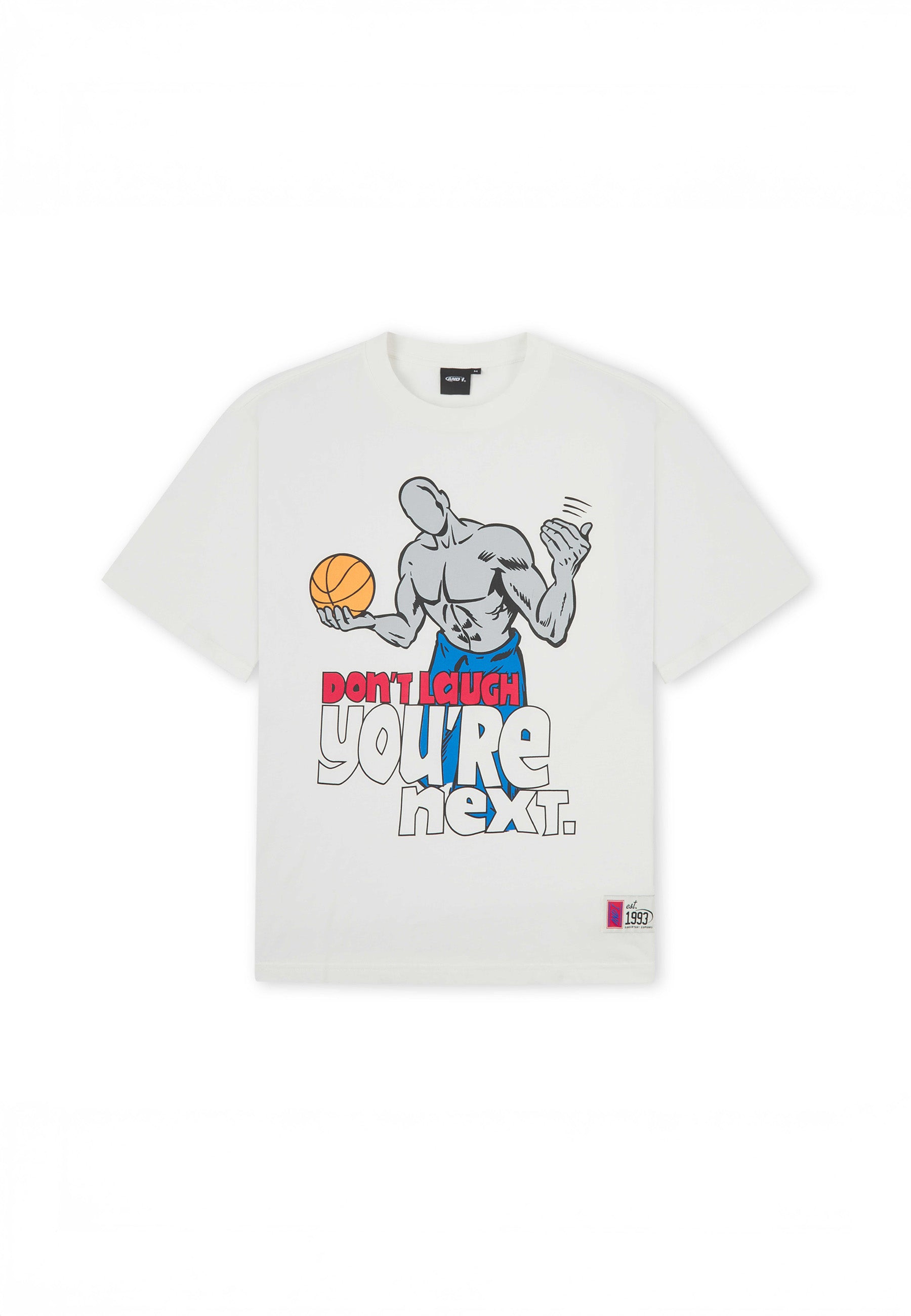 Mens Don't Laugh Trash Talk T-Shirt - White – And1