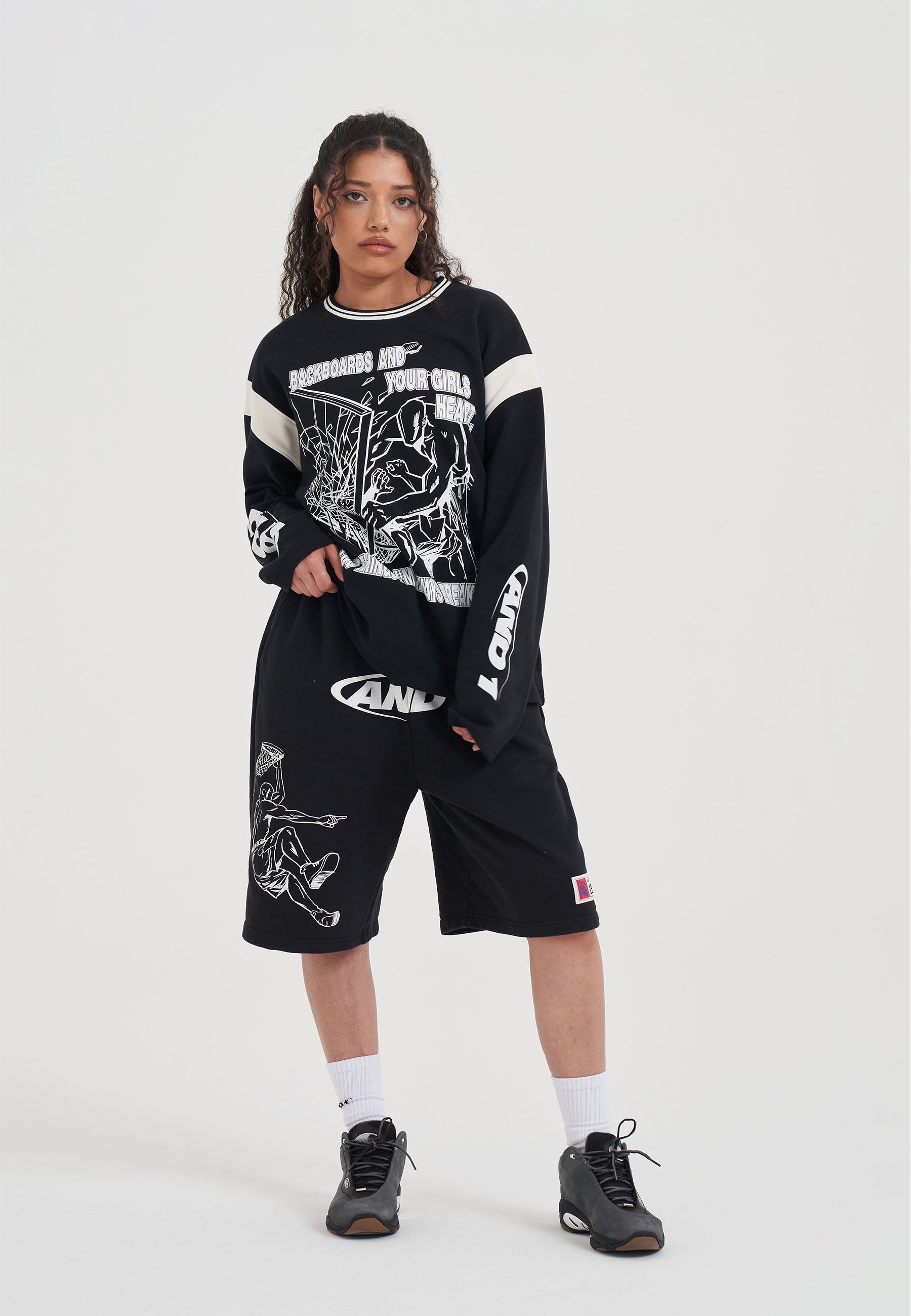 Womens Jersey off the Rim Shorts - Black – And1