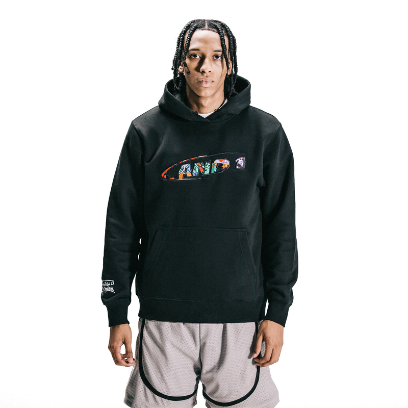 Grey and shop black hoodie