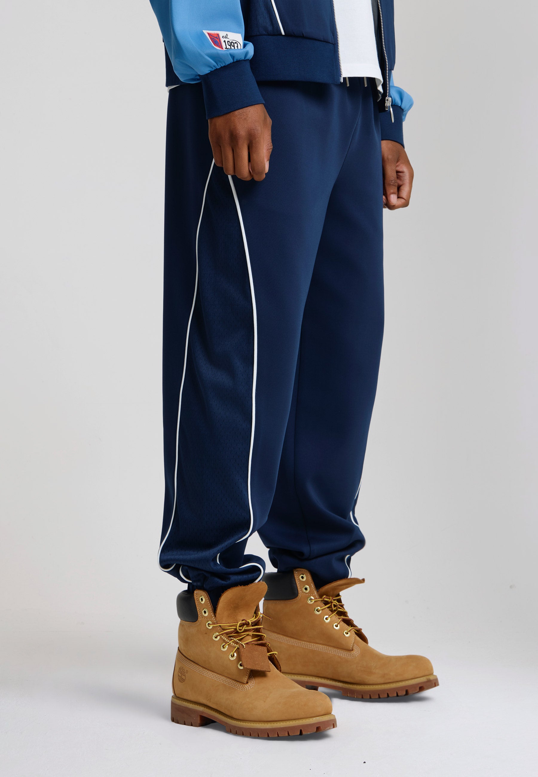 Unisex Logo Panelled Track Pants - Navy – And1