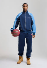 Unisex Logo Panelled Track Pants - Navy