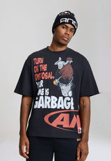 Unisex Logo Game Is Garbage Trash Talk T-Shirt - Black