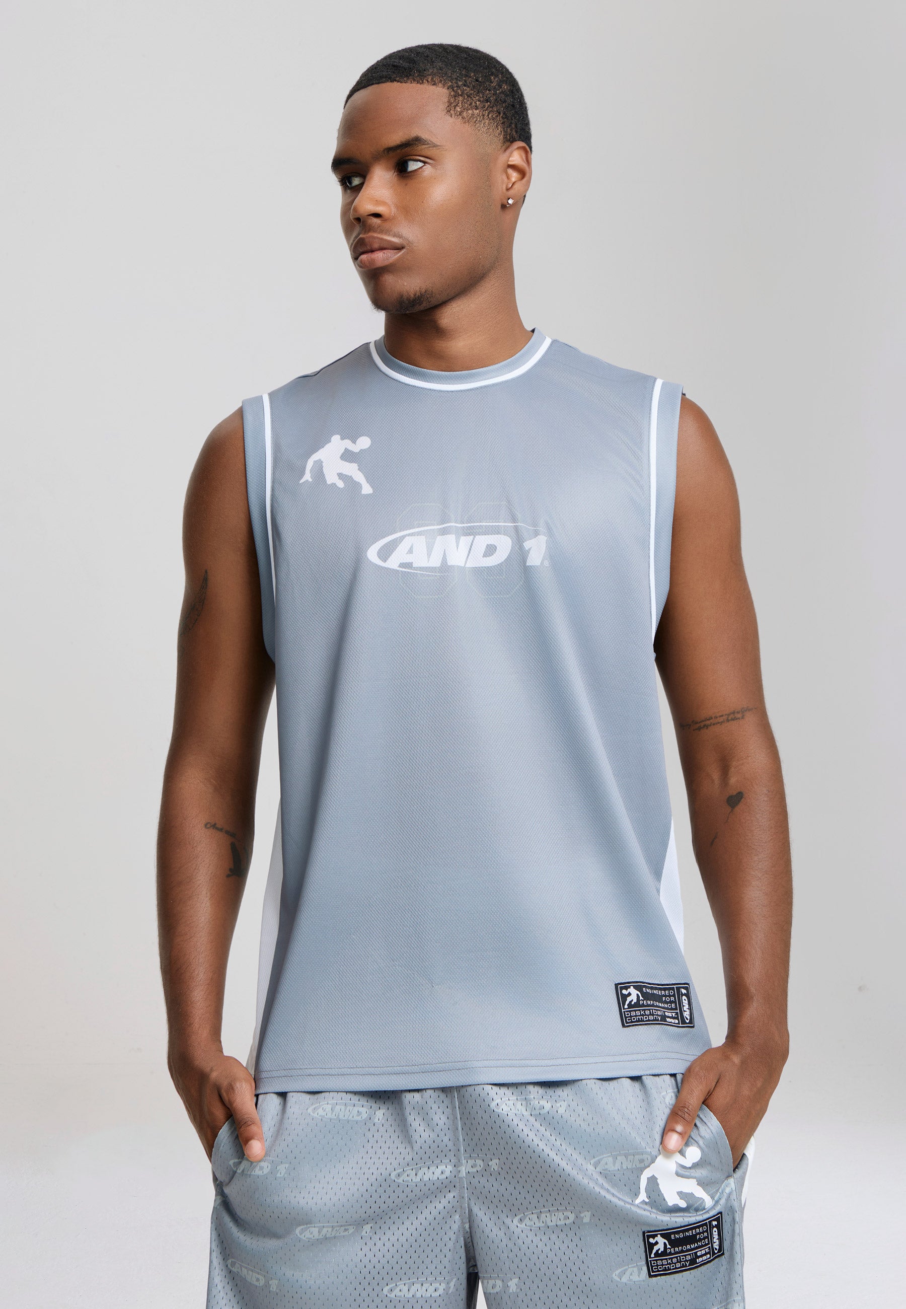 Mens Vintage Look Timeout Sleeveless Sweatshirt - Black – And1