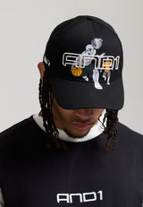 Unisex And1 Head In The Game 5 Panel Baseball Cap - Black