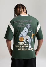 Mens Contrast Trash Talk Dancefloor Back Print Tee - Forest Green