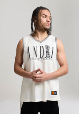 Mens Player Basketball Vest - Ecru