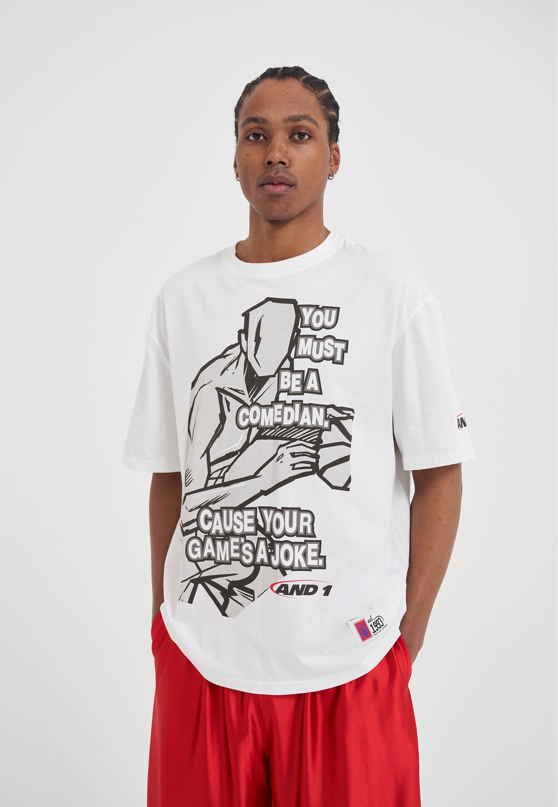Mens Core Comedian Graphic T-Shirt - White – And1