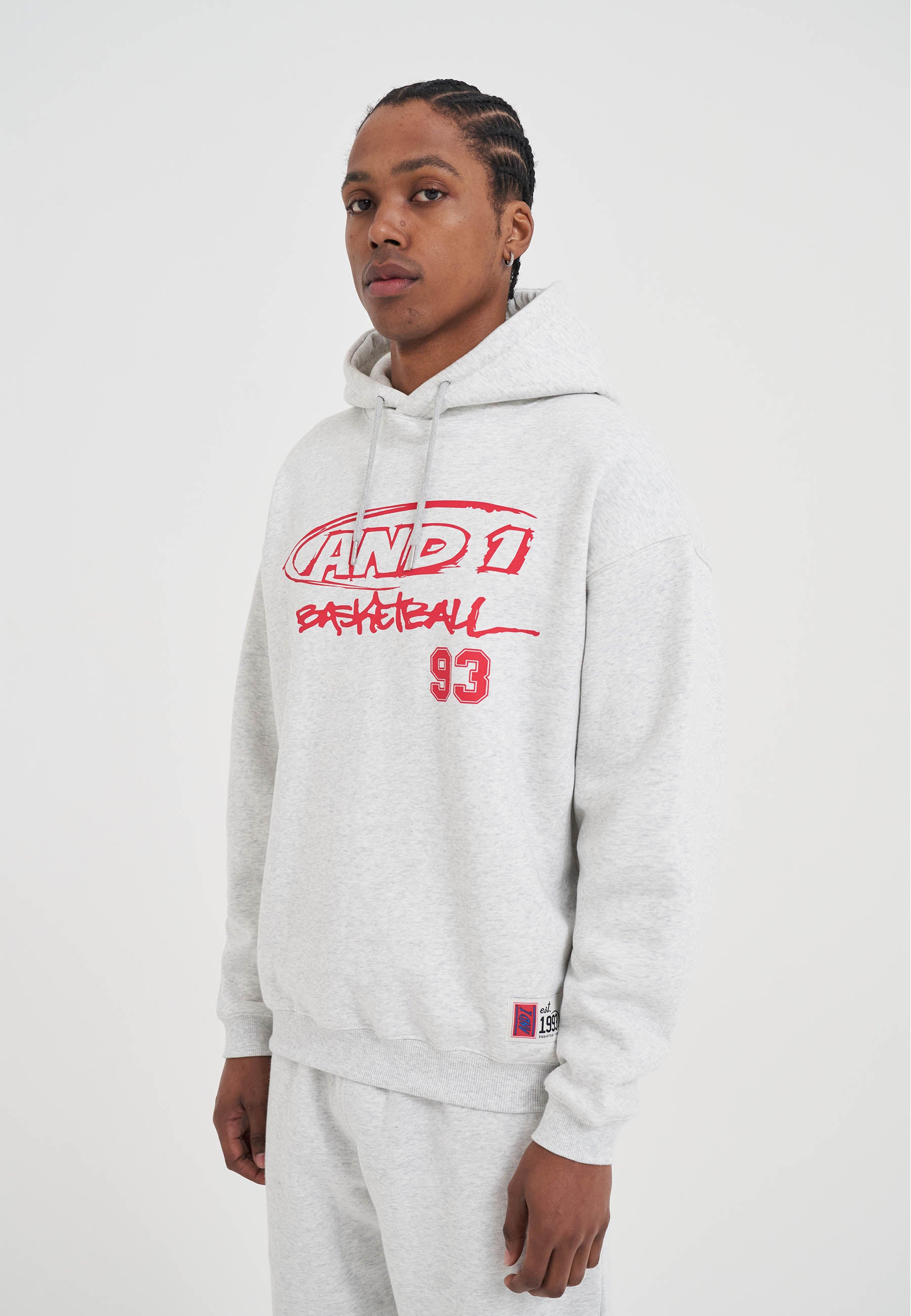スウェット ENNOY Electric Logo Hoodie white Red Mens Core Graffiti Logo Hoodie - Grey – And1