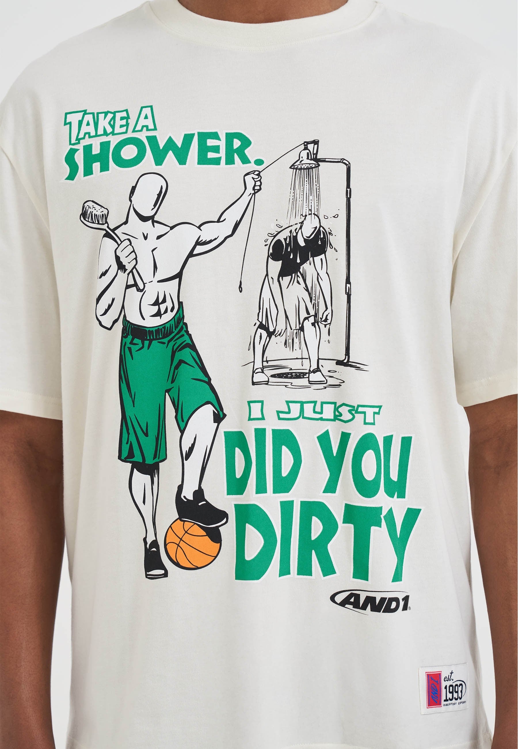Mens Did You Dirty Trash Talk T-Shirt - Ecru – And1