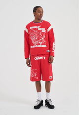 Męskie spodenki jersey Off the Rim - Czerwony