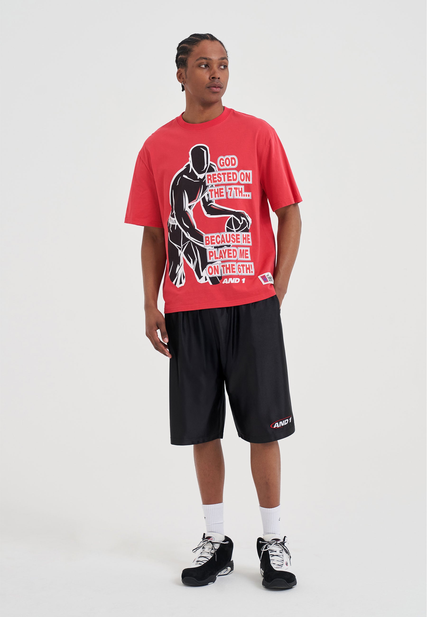 Mens Rested on the 7th Trash Talk T-Shirt - Red – And1