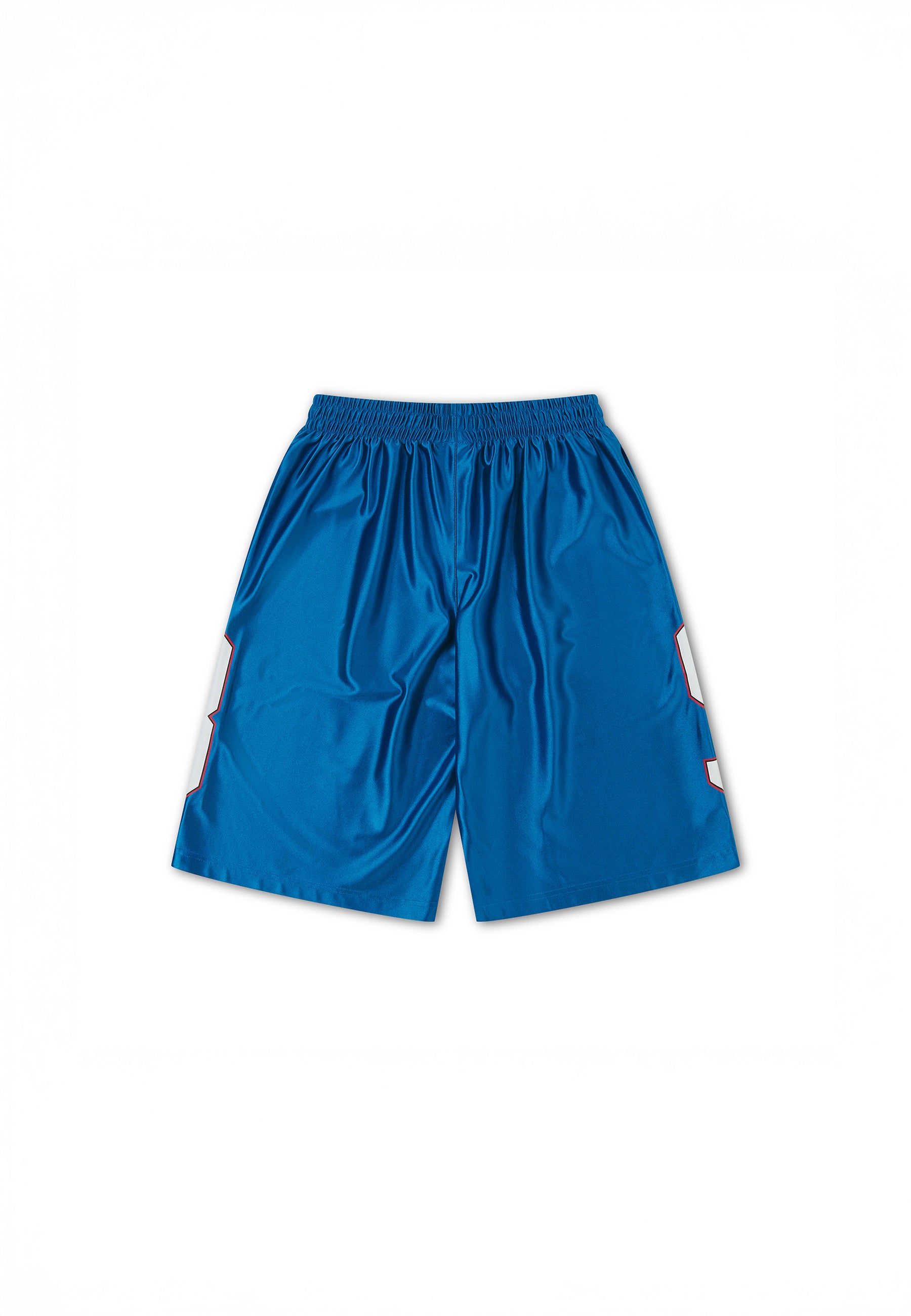 Mens Satin Sport Graphic Basketball Shorts - Blue – And1
