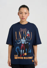 Womens Core Retro Logo Graphic T-Shirt - Navy