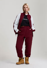 Womens Core Crinkle Nylon Track Pants - Burgundy