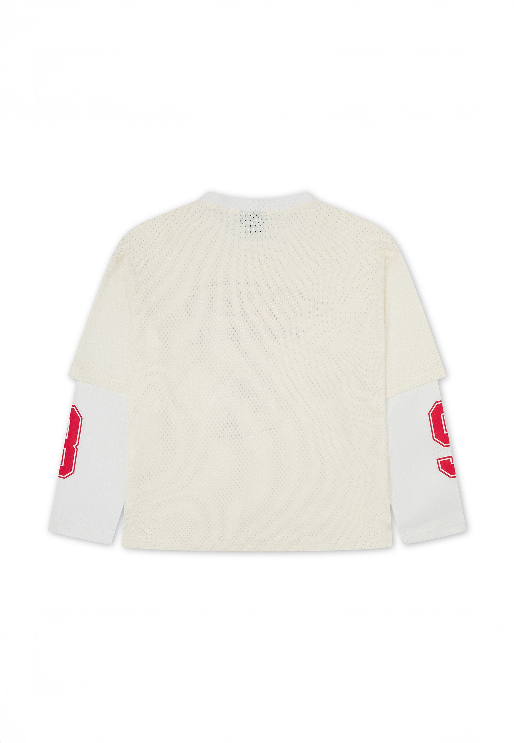 Mens Double Layer Mesh Long Sleeve T-Shirt - Ecru – And1
