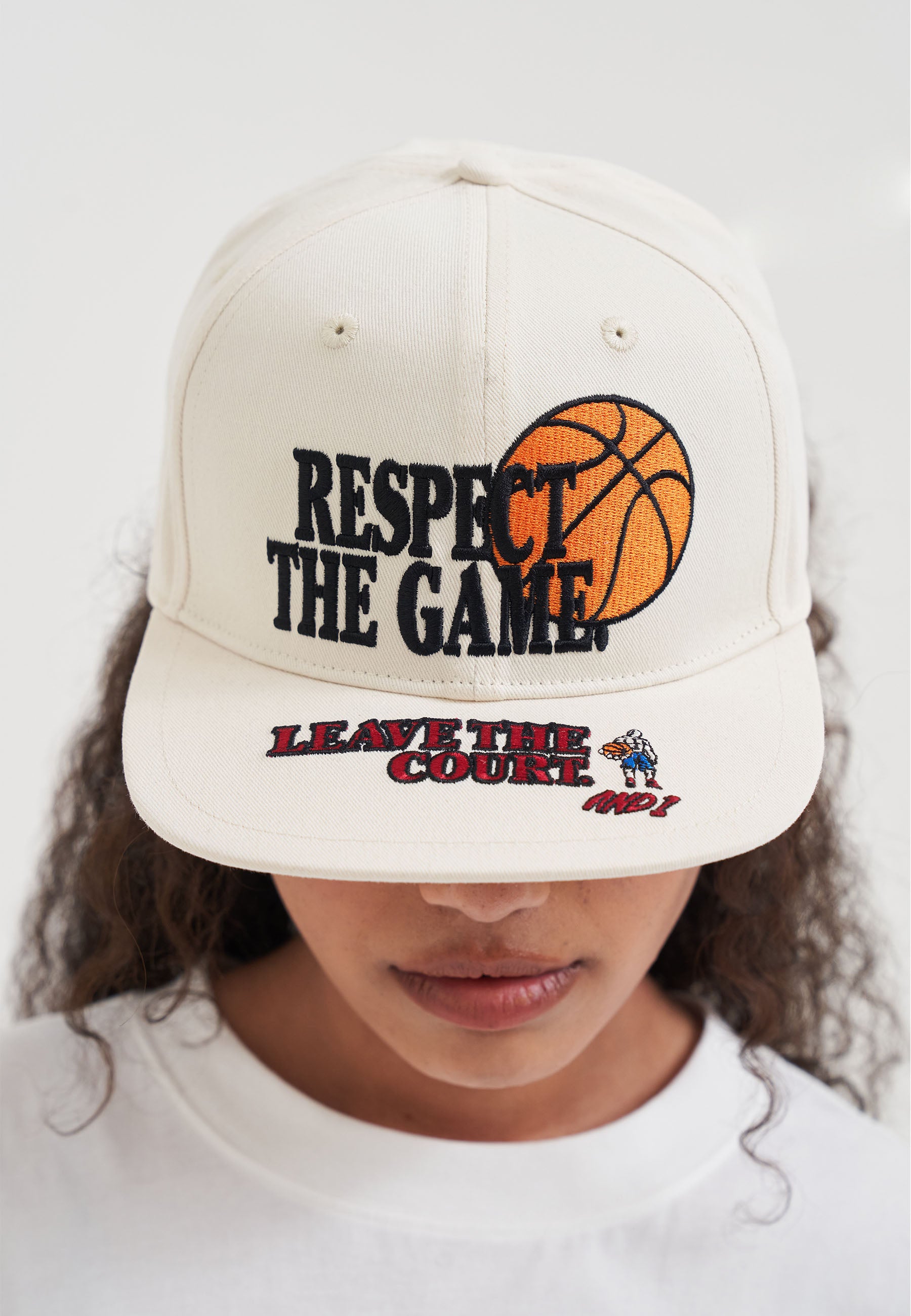 Respect Slogan 6 Panel Flat Peak Cap - Cream – And1