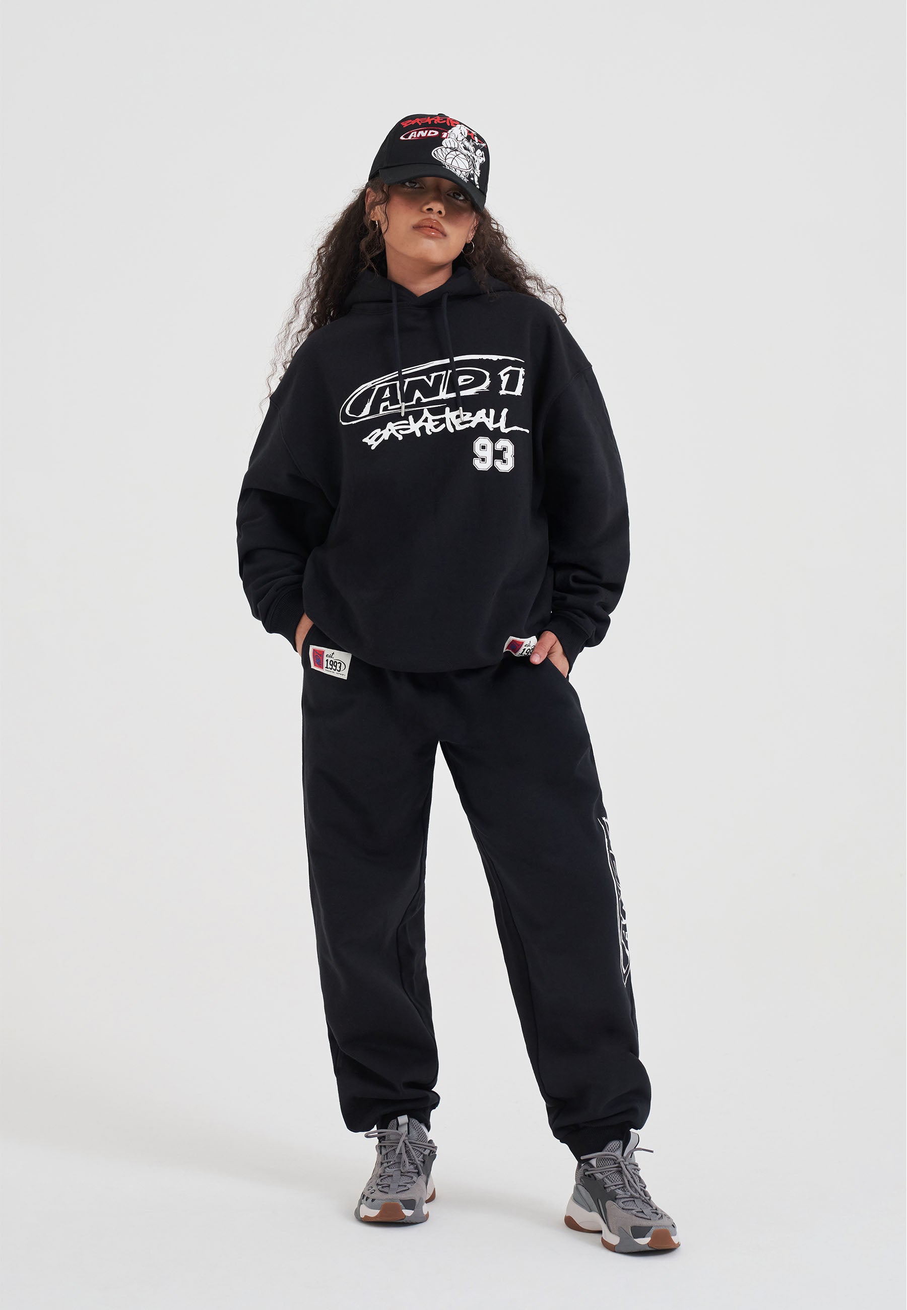 Womens Core Graffiti Logo Hoodie - Black – And1