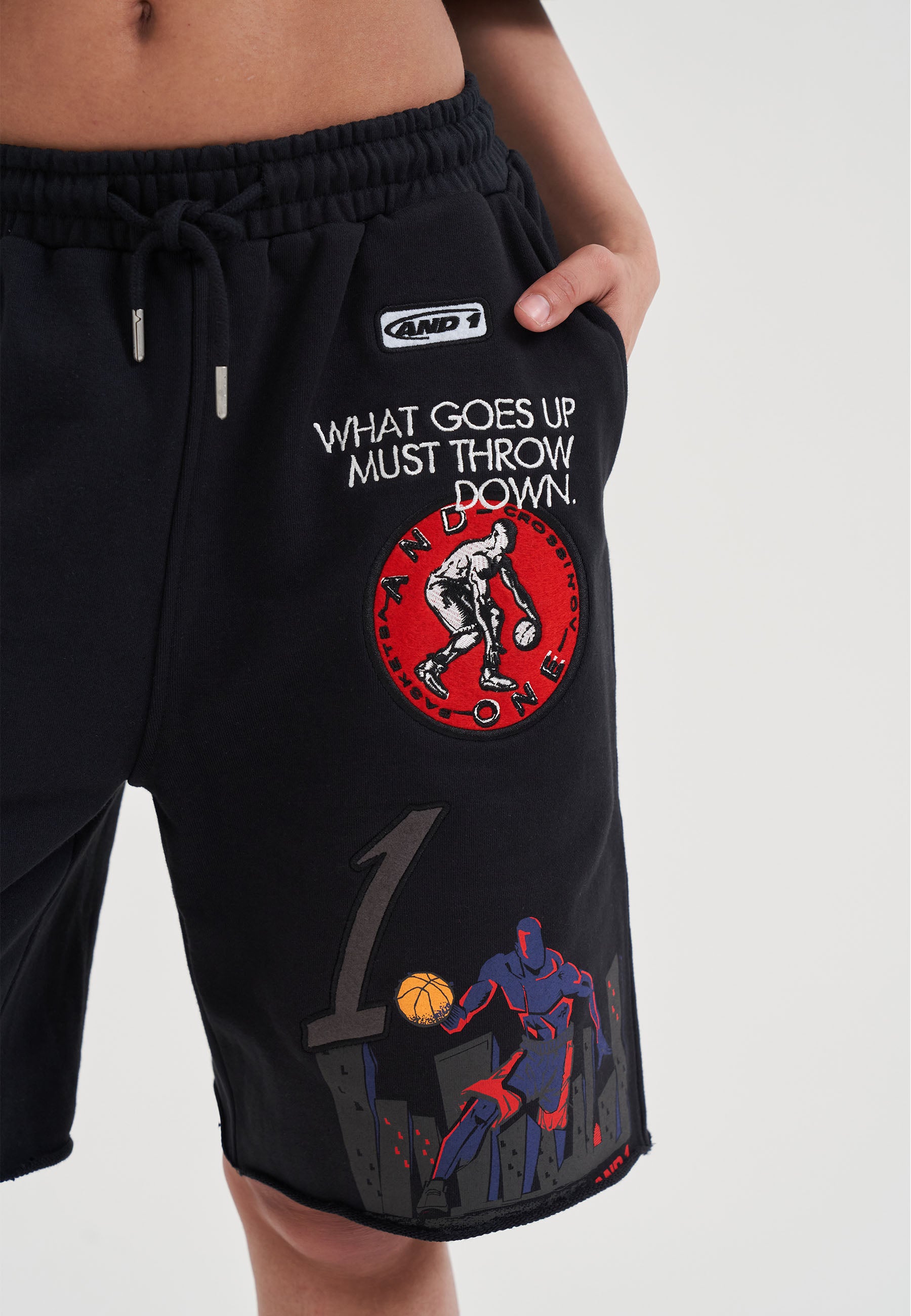 Womens Multi Applique Shorts - Black – And1