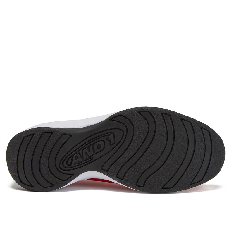 and1 too chillin men's and women's red basketball shoe undersole